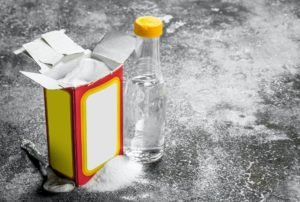 Baking soda with vinegar.