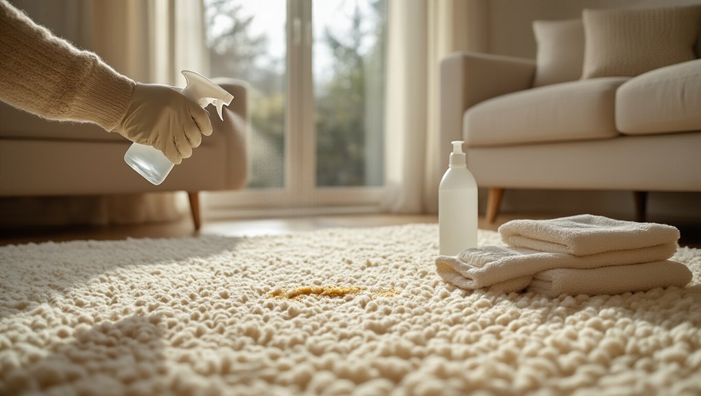 applying mild cleaning solution